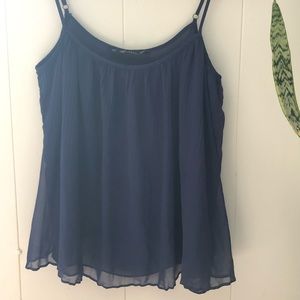 Chiffon blue tank